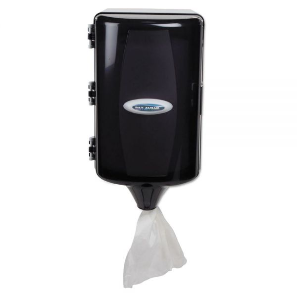 SJMT450TBK San Jamar Adjustable Mini Centerpull Towel Dispenser, 7 1/2 x 7 3/8 x 12 3/8, Black Pearl