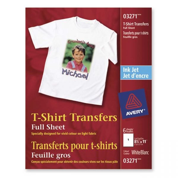 AVE3271 Avery Iron-on Light-Colored T-Shirt Transfers