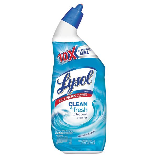 RAC76879 LYSOL Brand Power & Fresh Toilet Bowl Cleaner Cling Gel, Ocean Fresh 24oz, 12/Carton