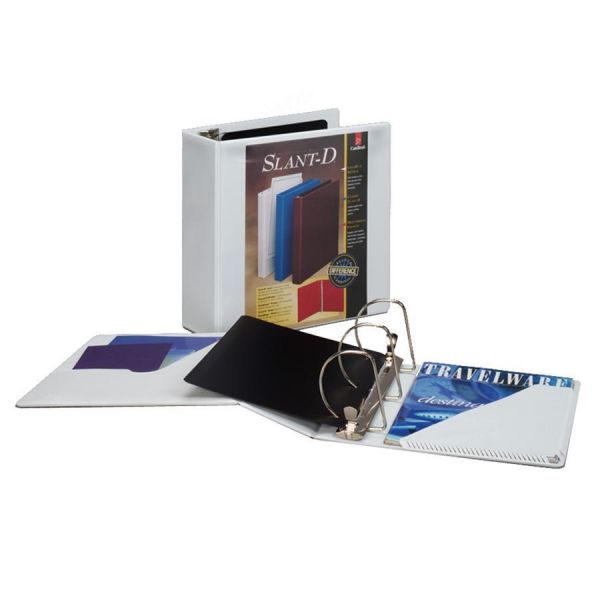 CRD10800 Cardinal SuperStrength ClearVue Locking Slant-D Ring Binder, 4" Cap, 11 x 8 1/2, White