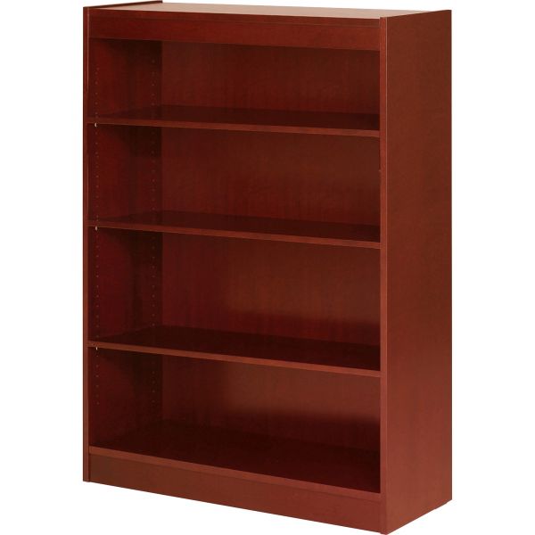 LLR89052 Lorell 4-Shelf Panel Wood Veneer Bookcase