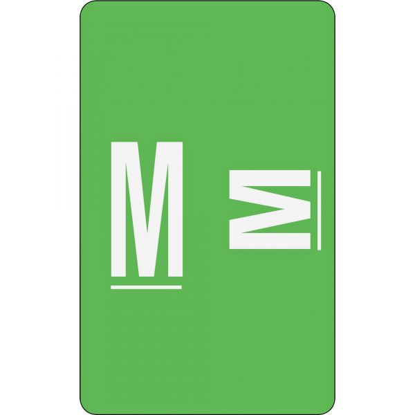 SMD67183 Smead Alpha-Z Color-Coded Second Letter Labels, Letter M, Light Green, 100/Pack