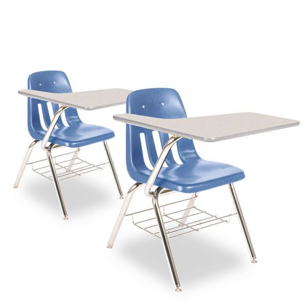 VIR9700BR40091 Virco 9700 Series Chair Desk, 18-3/4w x 31d x 30-1/2h, Gray Nebula/Blueberry, 2/Carton