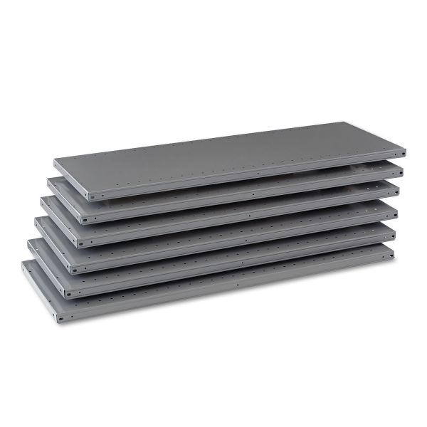TNN6Q24818MGY Tennsco Industrial Steel Shelving for 87" High Posts, 48w x 18d, Medium Gray, 6/Carton