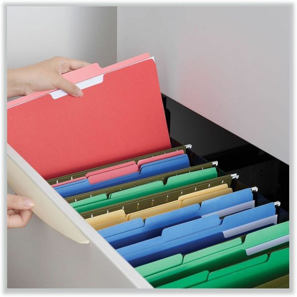 Red Top For Files Universal Deluxe Colored Top Tab File Folders, 1/3-Cut Tabs: Assorted ...
