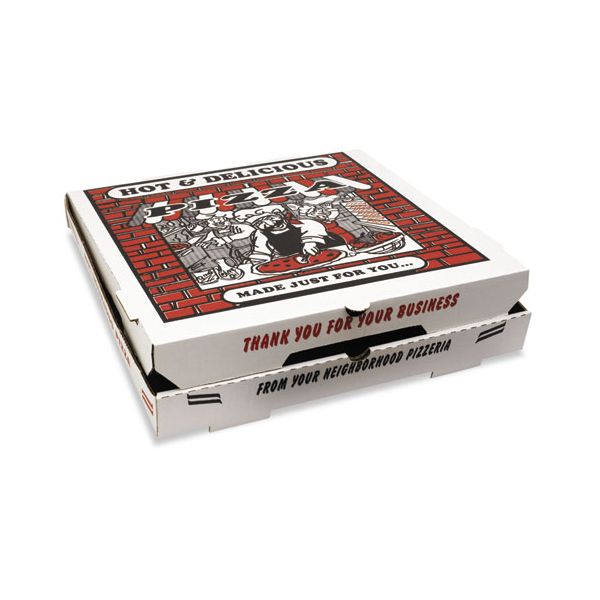BOXPZCORB18 PIZZA Box Takeout Containers, 18in Pizza, White, 18w x 18d x 2h, 50/Bundle