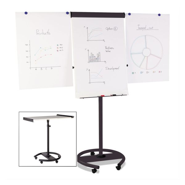 BVCEA4806156 MasterVision 360 Multi-Use Mobile Magnetic Dry Erase Easel, 27 x 41, Black Frame
