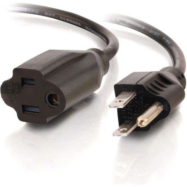 SYNX2304073 C2G 2ft 16 AWG Outlet Saver Power Extension Cord (NEMA 5-15P to NEMA 5-15R)