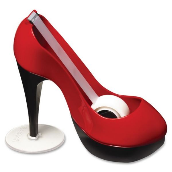 MMMC30SHOETT Scotch Shoe Tape Dispenser, Two-Tone Red/Black, with 3/4 x 350 Roll Magic Tape
