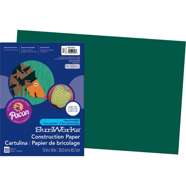 PAC7807 SunWorks Groundwood Green Construction Paper