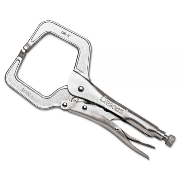 CHTC11CCV Crescent Locking C-Clamp Pliers, Regular Tips, 11" Tool Length, 4" Jaw Capacity