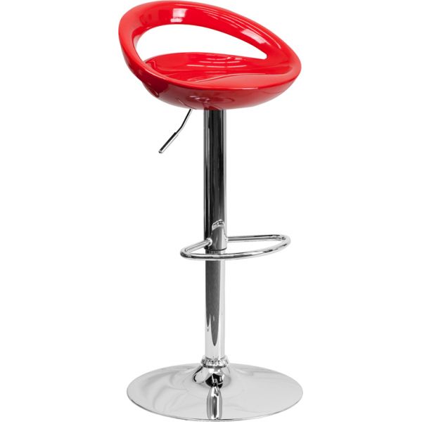 FHFCHTC31062REDGG Flash Furniture Contemporary Plastic Barstool