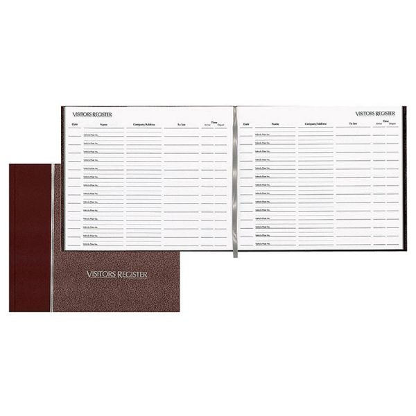RED57803 National Visitor Register Book, Burgundy Hardcover, 128 Pages, 8 1/2 x 9 7/8