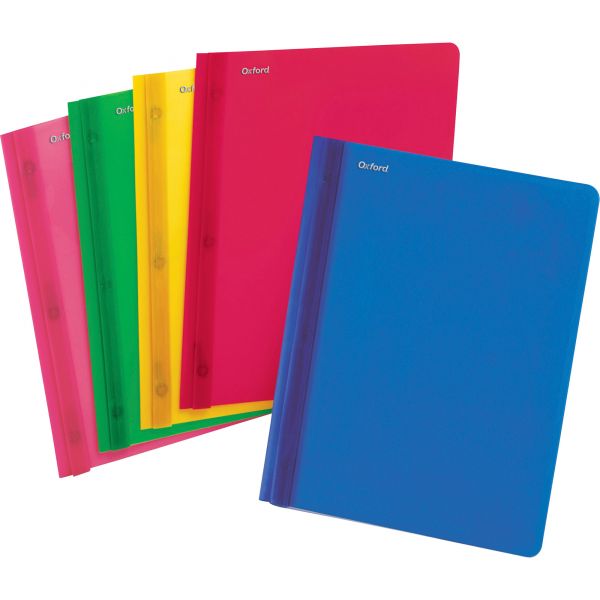 OXF99812 Oxford Translucent Poly Clear Front Report Cover, 3 Fastener, Letter,Assorted, 25/Box