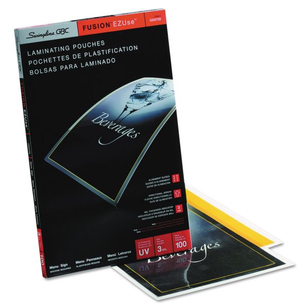 SWI3200720 Swingline GBC EZUse Thermal Laminating Pouches, 3 mil, 11 1/2 x 17 1/2, 100/Box
