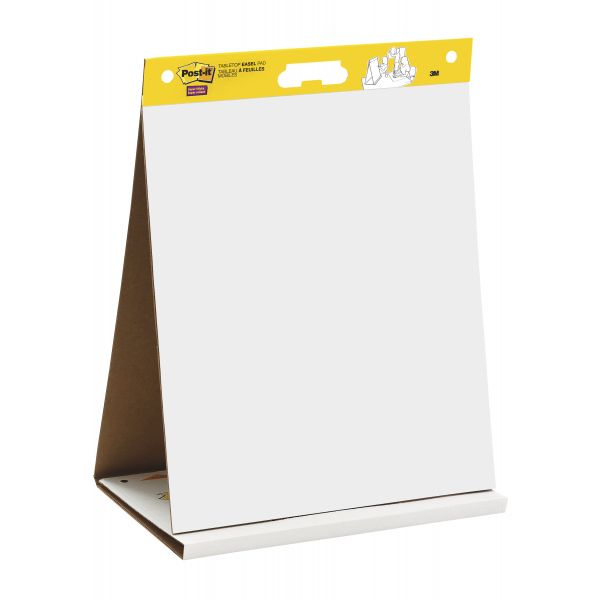 MMM563R Post-it Easel Pads Self Stick Tabletop Easel Unruled Pad, 20 x 23, White, 20 Sheets