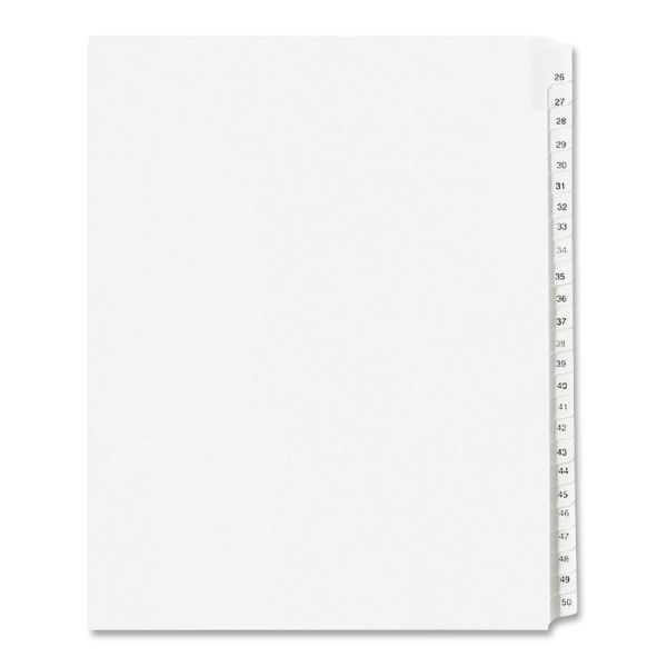 AVE01702 Avery Allstate-Style Legal Exhibit Side Tab Dividers, 25-Tab, 26-50, Letter, White