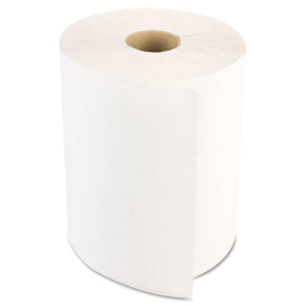 BWK6250 Boardwalk Hardwound Paper Towels, 8" x 350 ft, 1-Ply, White, 12 Rolls/Carton