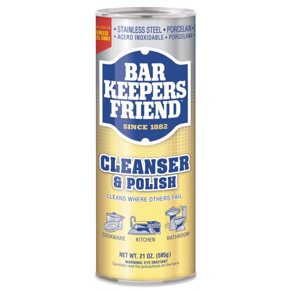 BKF11514CT Bar Keepers Friend Powdered Cleanser and Polish, 21 oz Can, 12/Carton