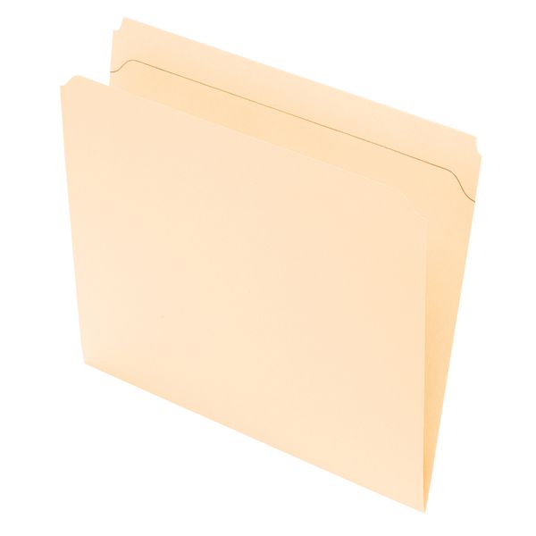 Reinforced Tab File Folders, Straight Cut, Letter Size, Manila, Pack Of
