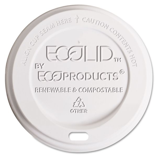 ECOEPECOLID8 Eco-Products EcoLid Renewable & Compostable Hot Cup Lids, Fits 8oz Hot Cups, 50/PK, 16 PK/CT