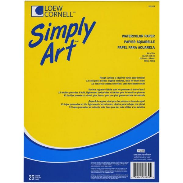 NOTM460844 Simply Art Watercolor Paper Pad 9"X12"