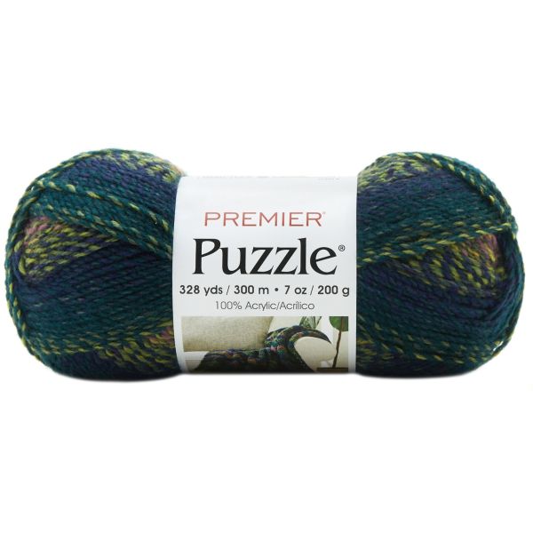 Gomitolo Di Filato Premier Puzzle Yarn – 200g, 100% Acrilico, Peso 5, Effetto Sfumato (Colori Assortiti)