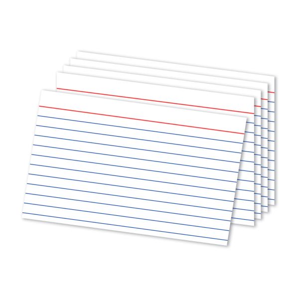 Ruled Index Cards, 4" x 6", White, Pack Of 300
