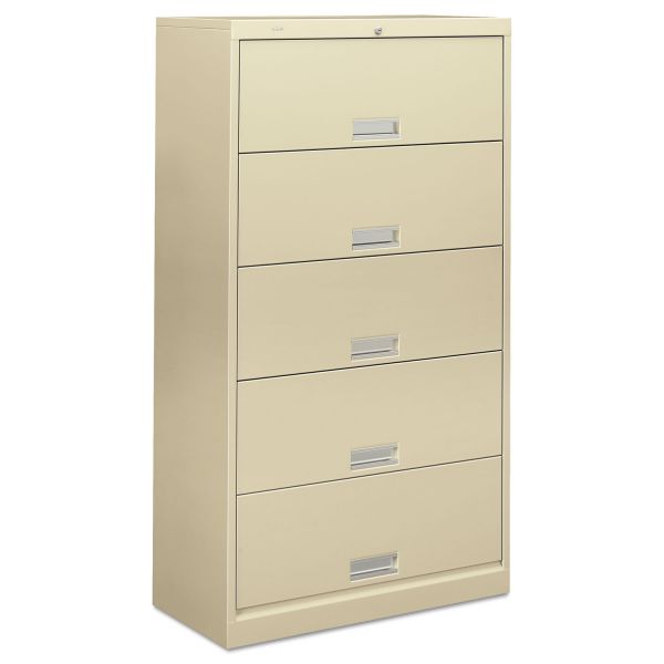 HON625CLL HON 600 Series Five-Shelf Steel Receding Door File, 36w x 16-3/4d x 64-1/4h, Putty