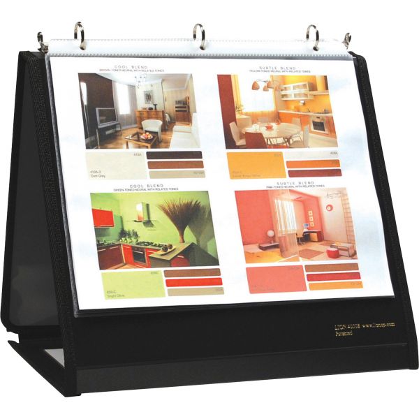 LIO40008BK Lion Insta-Cover Round Ring Easel Binder