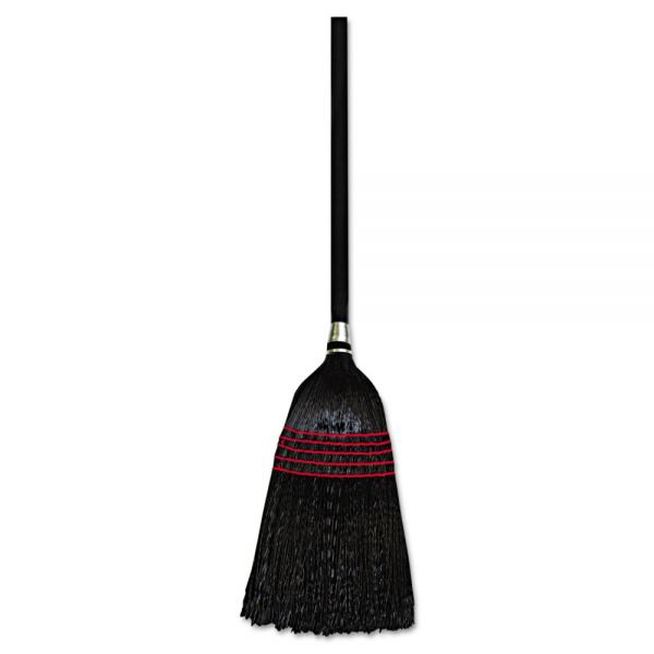 BWK930BP Boardwalk Flagged Tip Poly Bristle Janitor Brooms, 57-58-1/2", Natural/Black, 12/Carton