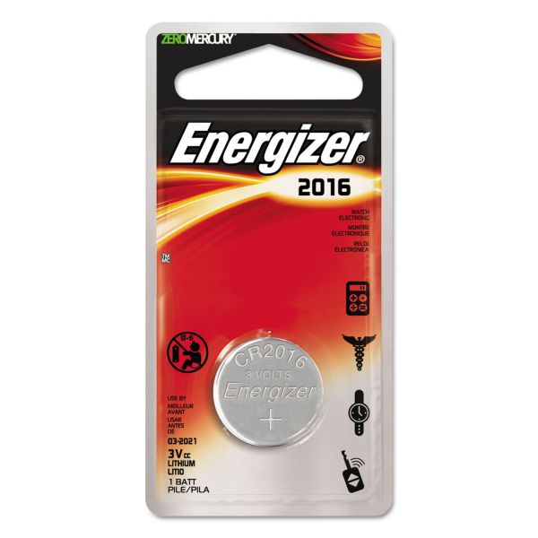 EVEECR2016BP Energizer Watch/Electronic/Specialty Battery, 2016, 3V