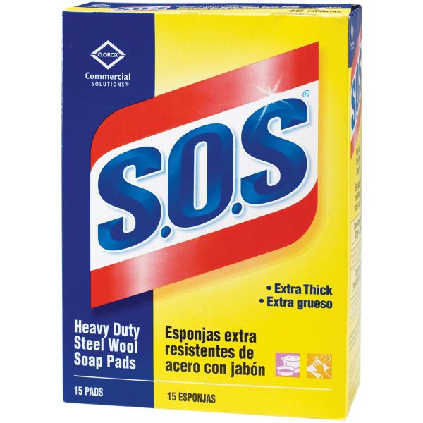 CLO88320 S.O.S Heavy Duty Steel Wool Soap Pads