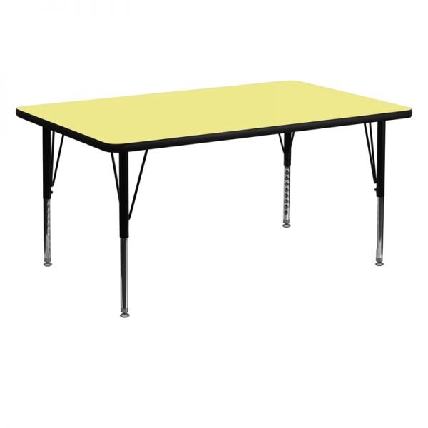 FHFXUA3060RECYELTPGG Flash Furniture Height Adjustable Rectangular Activity Table