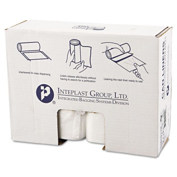 IBSS386017N Inteplast Group High-Density Can Liner, 38 x 60, 60gal, 17mic, Clear, 25/Roll, 8 Rolls/Carton