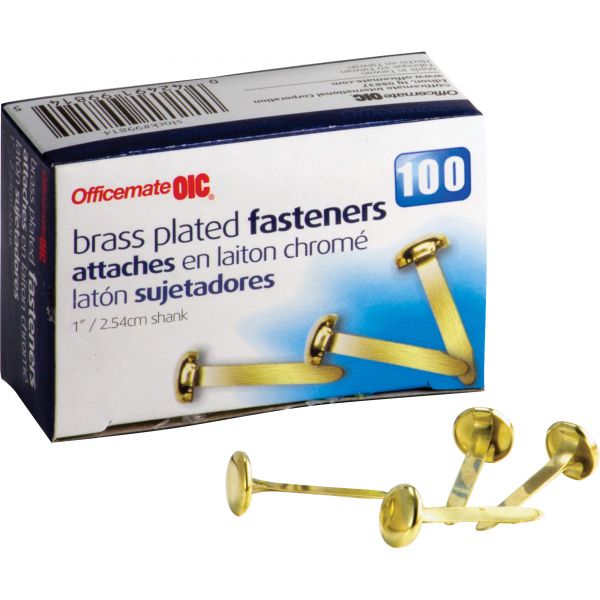 OIC99814 OIC Brass Plated Round Head Fasteners