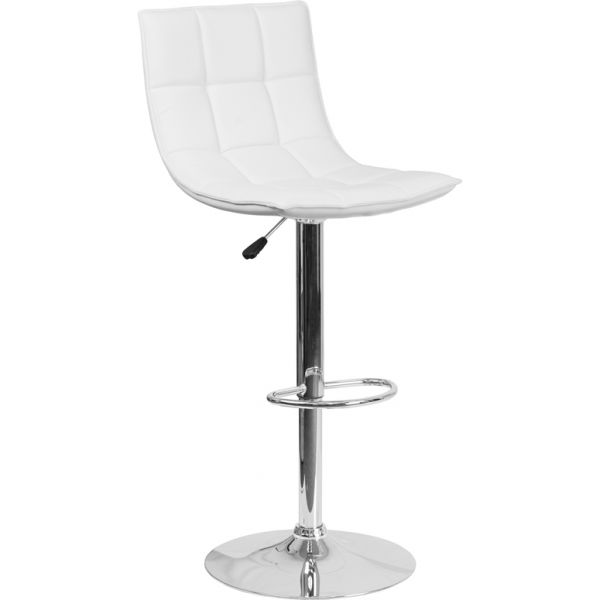 FHFCH920261WHGG Flash Furniture Contemporary Quilted Barstool