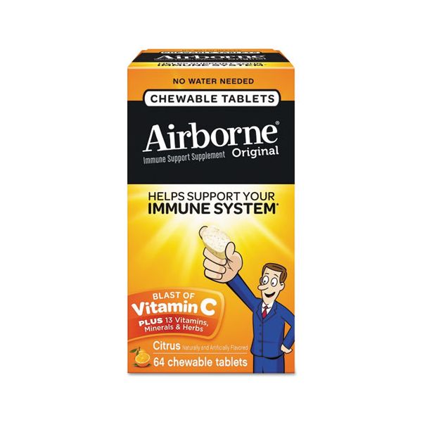 ABN18631 Airborne Immune Support Chewable Tablet, Citrus, 64 Count