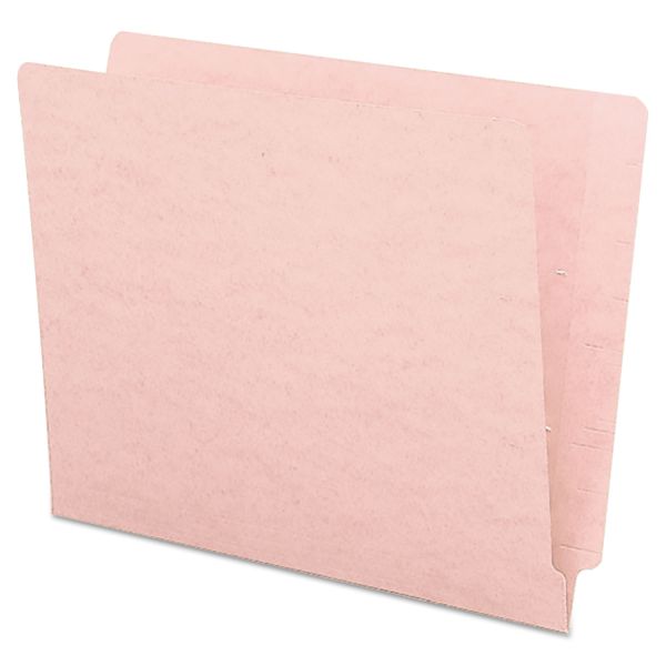 SMD25610 Smead Colored File Folders, Straight Cut, Reinforced End Tab, Letter, Pink, 100/Box