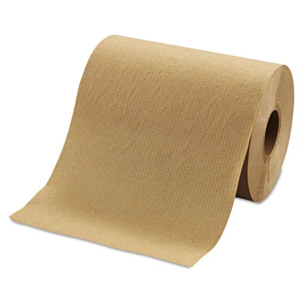 MORR12350 Morcon Paper Hardwound Roll Paper Towels, 8" x 350 ft, 1-Ply, Brown, 12 Rolls/Carton