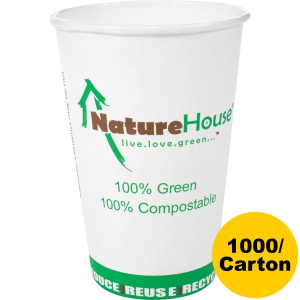 SVAC008CT NatureHouse Compostable 8 oz Paper/PLA Cups