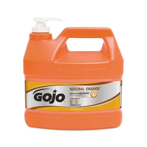 GOJ094504 GOJO NATURAL ORANGE Smooth Hand Cleaner, 1gal, Pump Dispenser, Citrus Scent, 4/Carton