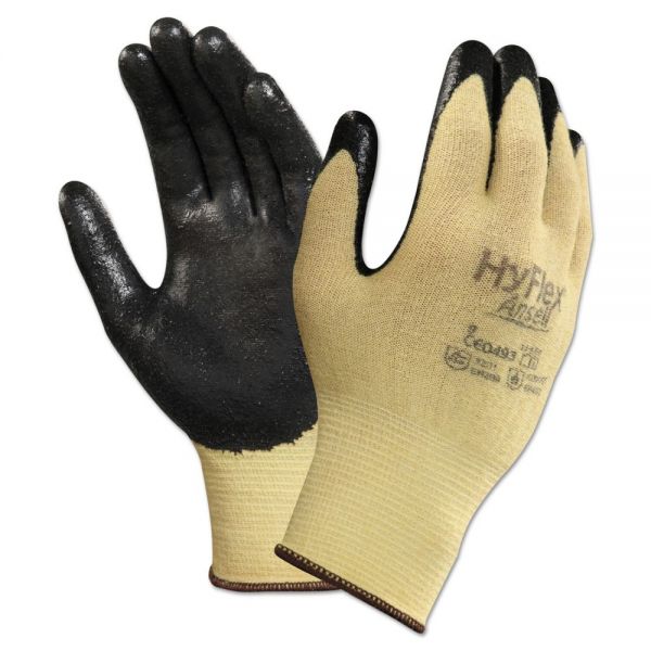 ANS115007 AnsellPro HyFlex CR Gloves, Size 7, Yellow/Black, Kevlar/Nitrile, 24/Pack