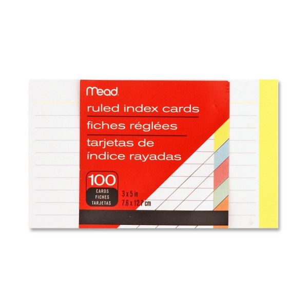 MEA63074 Mead 3" x 5" Ruled Index Cards