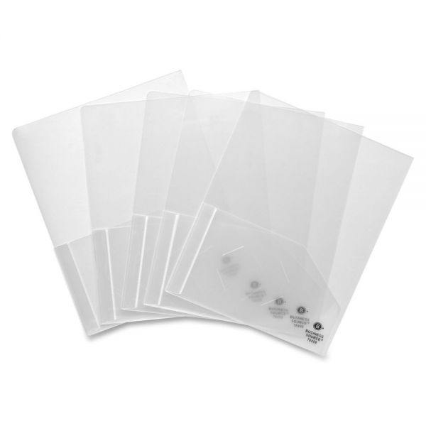 BSN78499 Business Source Clear Plastic Two Pocket Folders