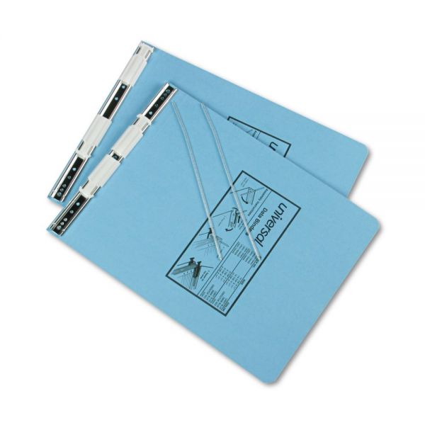 UNV15431 Universal Pressboard Hanging Data Binder, 9-1/2 x 11, Unburst Sheets, Light Blue