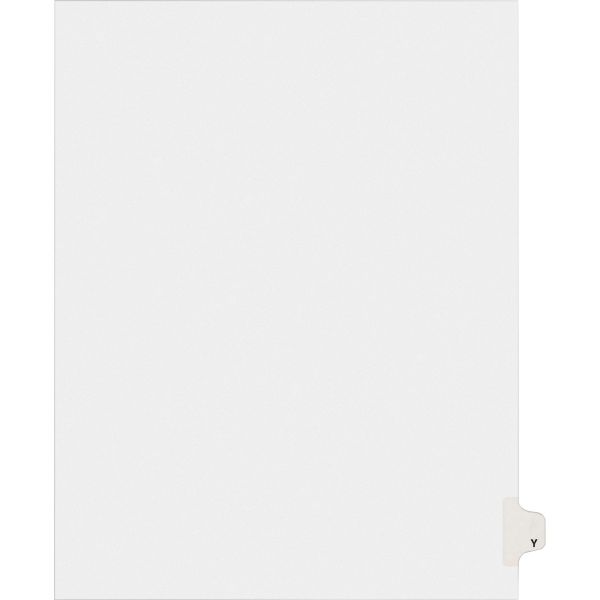 AVE82187 Avery Allstate-Style Legal Exhibit Side Tab Divider, Title: Y, Letter, White, 25/Pack