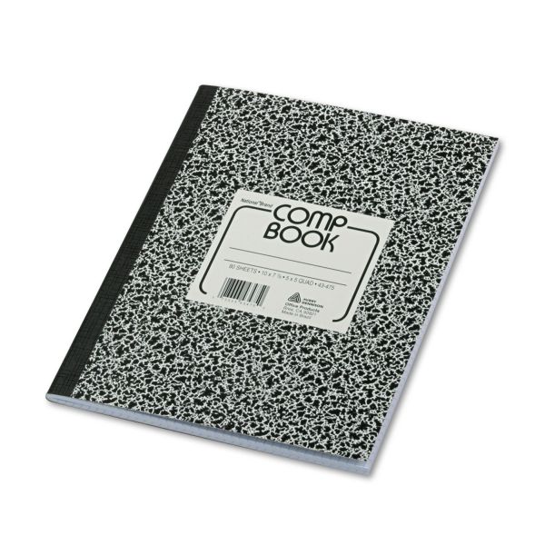 RED43475 National Composition Book, Quadrille Rule, 10 x 7 7/8, White, 80 Sheets
