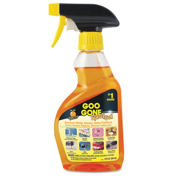 WMN2096 Goo Gone Spray Gel Cleaner, Citrus Scent, 12 oz Spray Bottle, 6/Carton