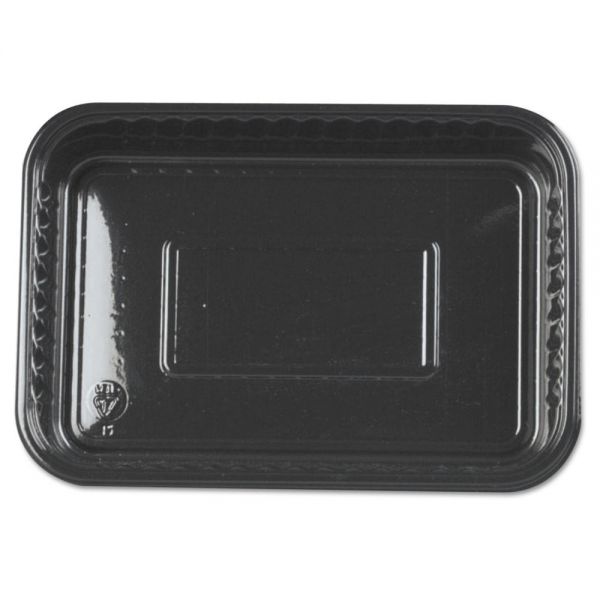GNP55357 Genpak Plastic Brownie Tray, 26 oz, 5 7/8 x 8 1/2 x 1 1/2, Black, 125/Pack, 2/Carton